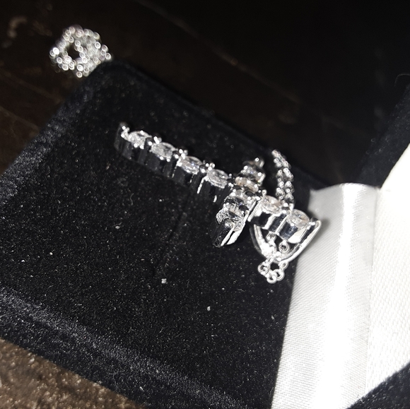 Cross pendant necklace silver cz - Picture 6 of 13